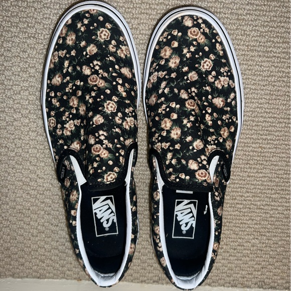 Floral Vans Slide On Sneakers - Picture 2 of 5